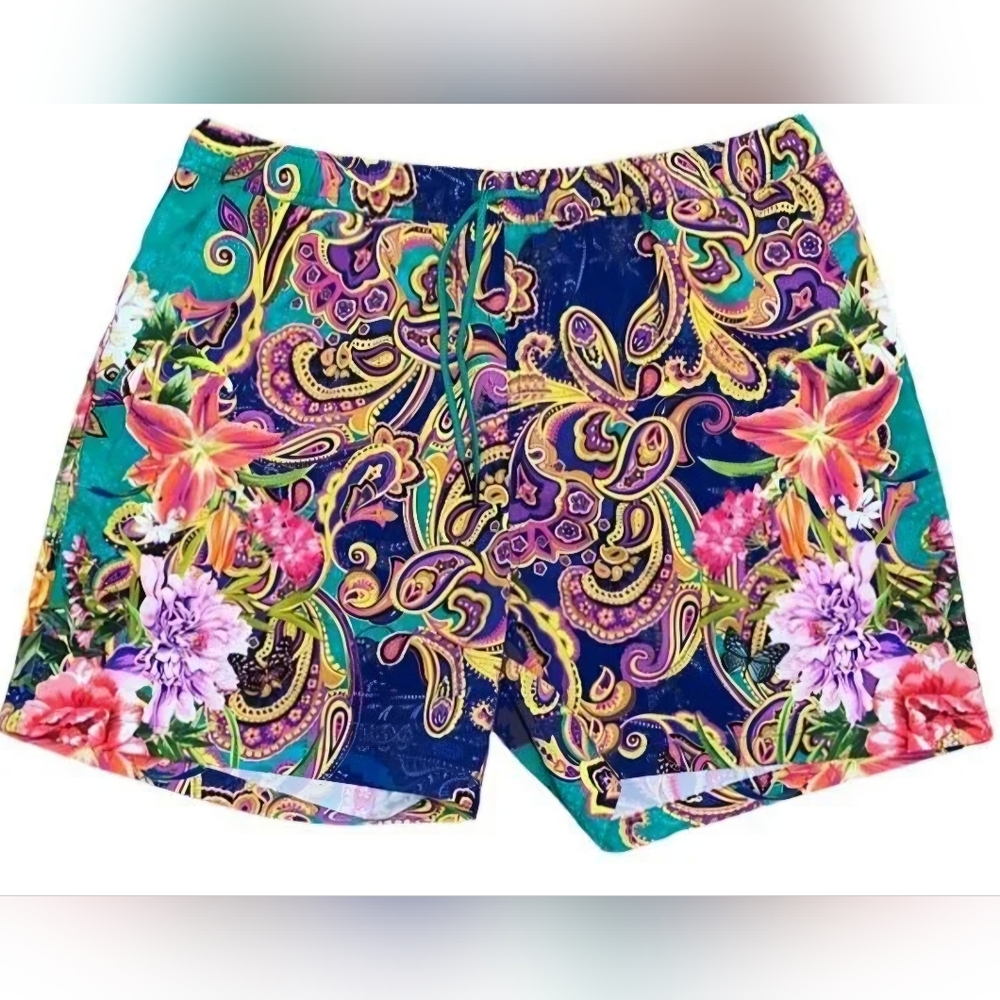 Johnny Was Mens Paisley Heart Swim Trunk
